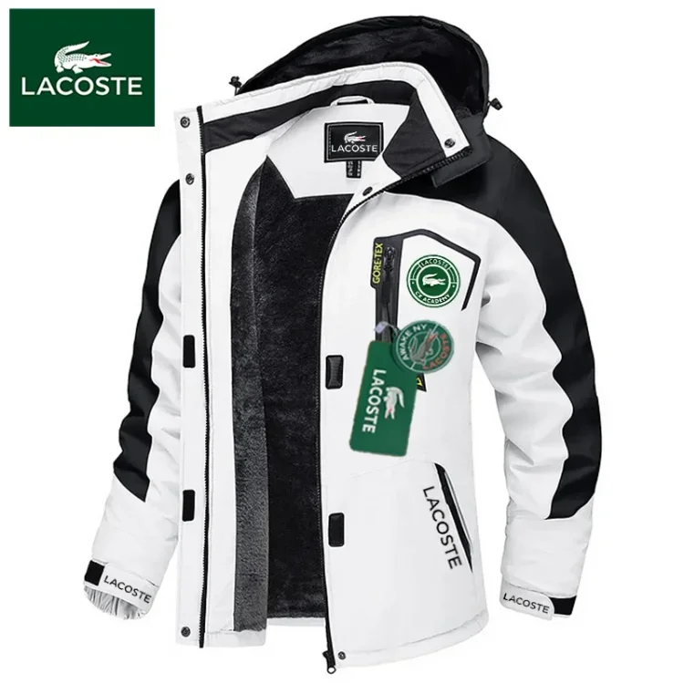 Nova vodoodporna delovna jakna Lacoste&reg; 2025, topla in udobna, z membrano GORE-TEX&reg;