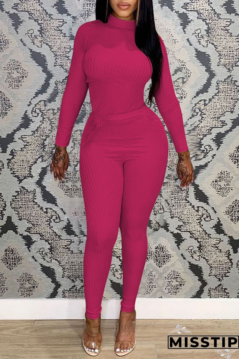 Black Casual Solid Patchwork O Neck Long Sleeve Two Pieces