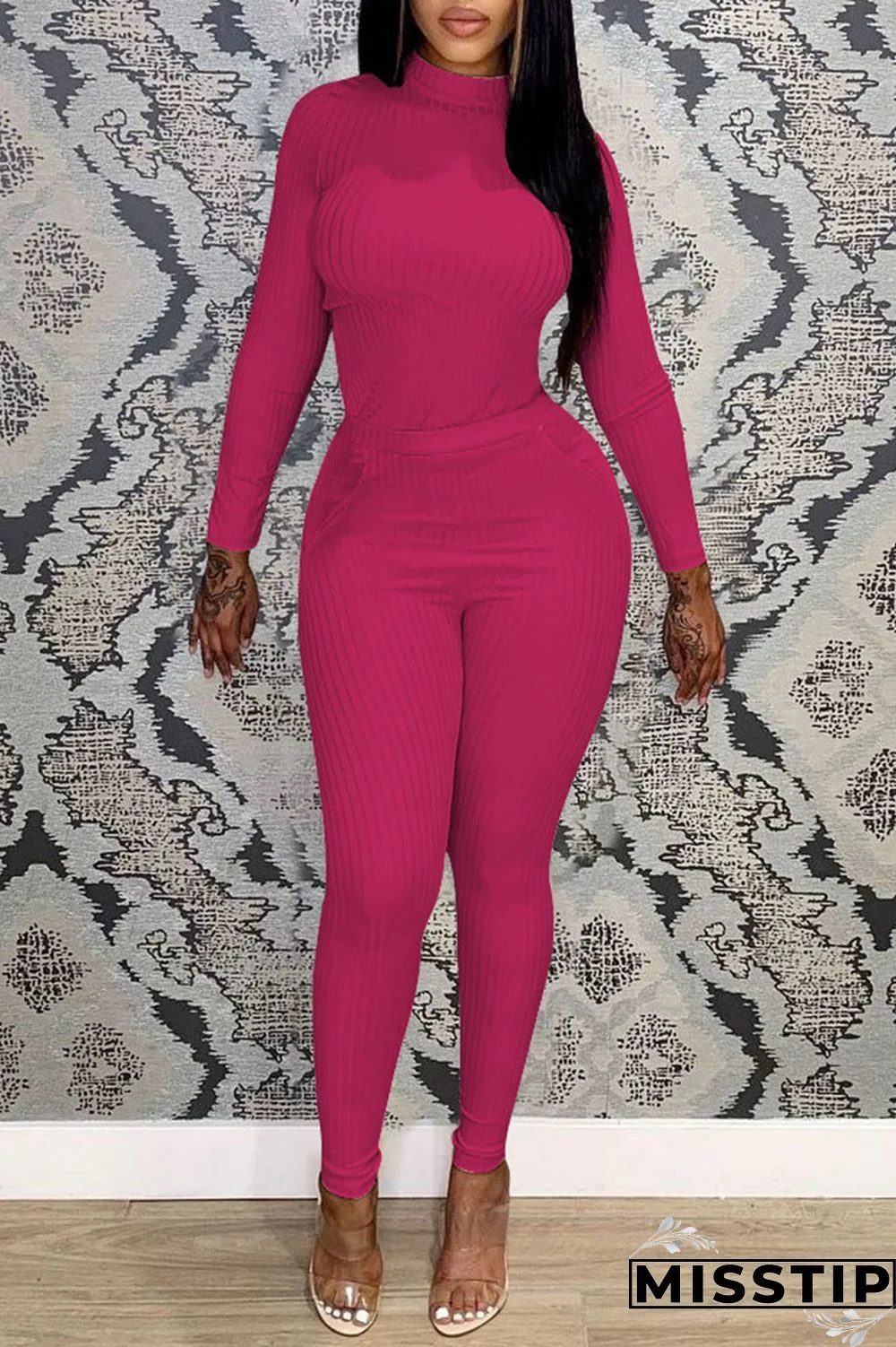 Black Casual Solid Patchwork O Neck Long Sleeve Two Pieces