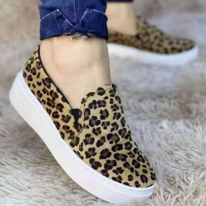 Canvas Flower Solid Colored Leopard Women's Loafers- Catchfuns - Offers Fashion and Quality Sneakers