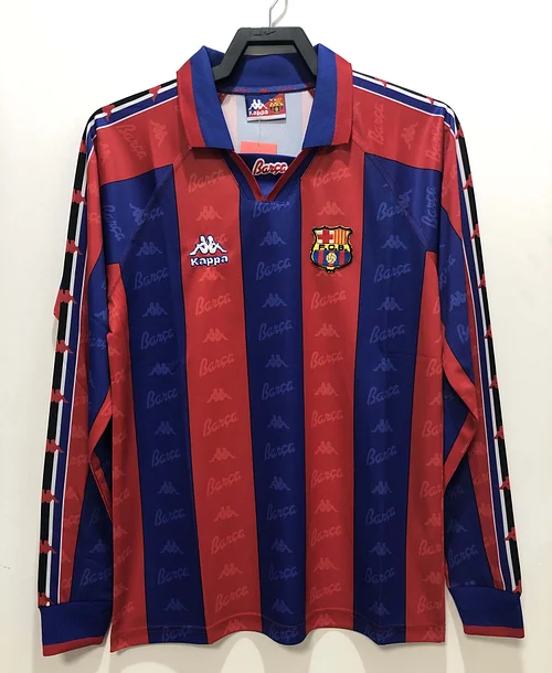 1996/1997 Retro Long Sleeve Barcelona Home Football Shirt Champions League 1:1 Thai Quality