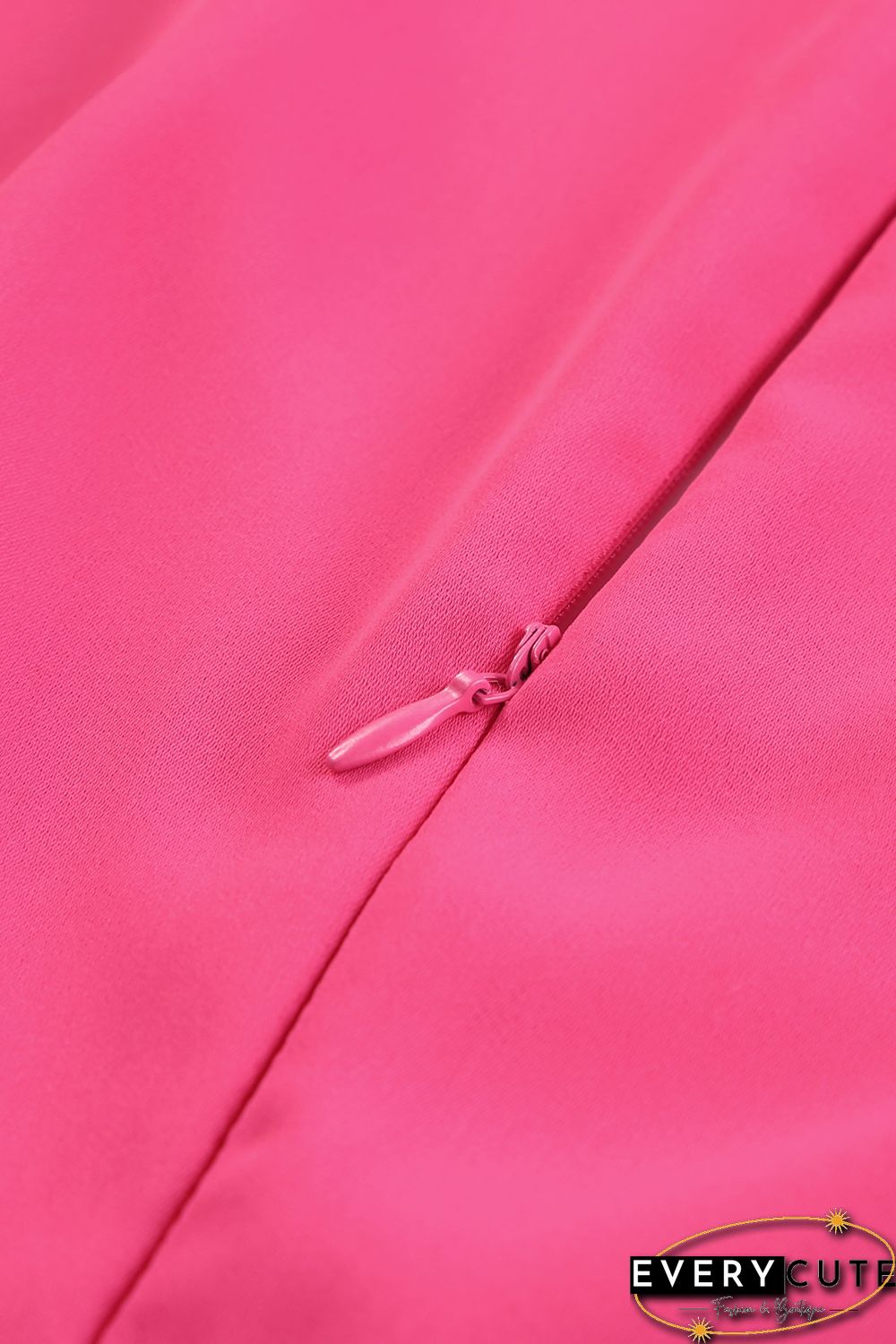 Red V Neck Bubble Sleeve Cut out Waist Wide Leg Jumpsuit