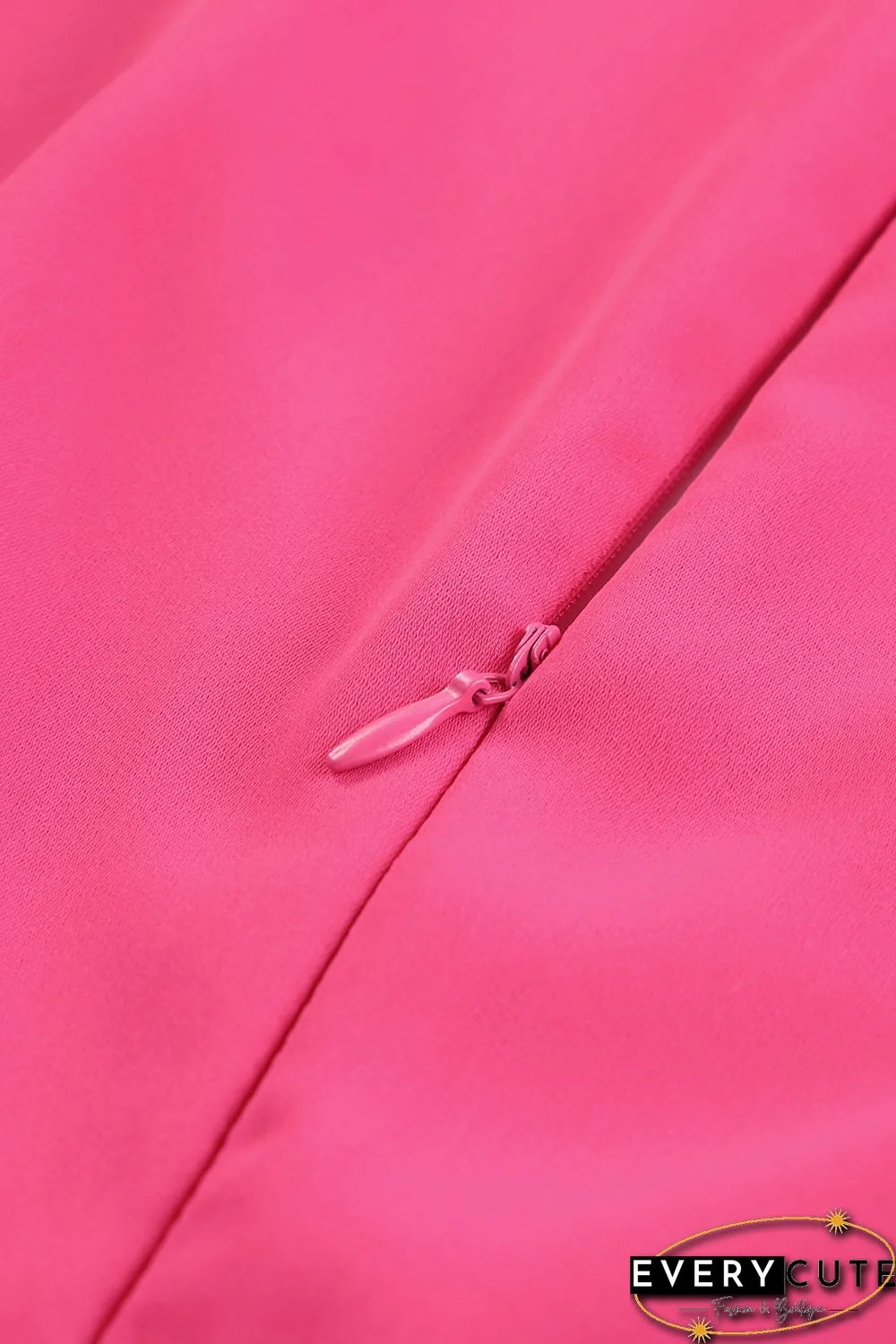 Red V Neck Bubble Sleeve Cut out Waist Wide Leg Jumpsuit