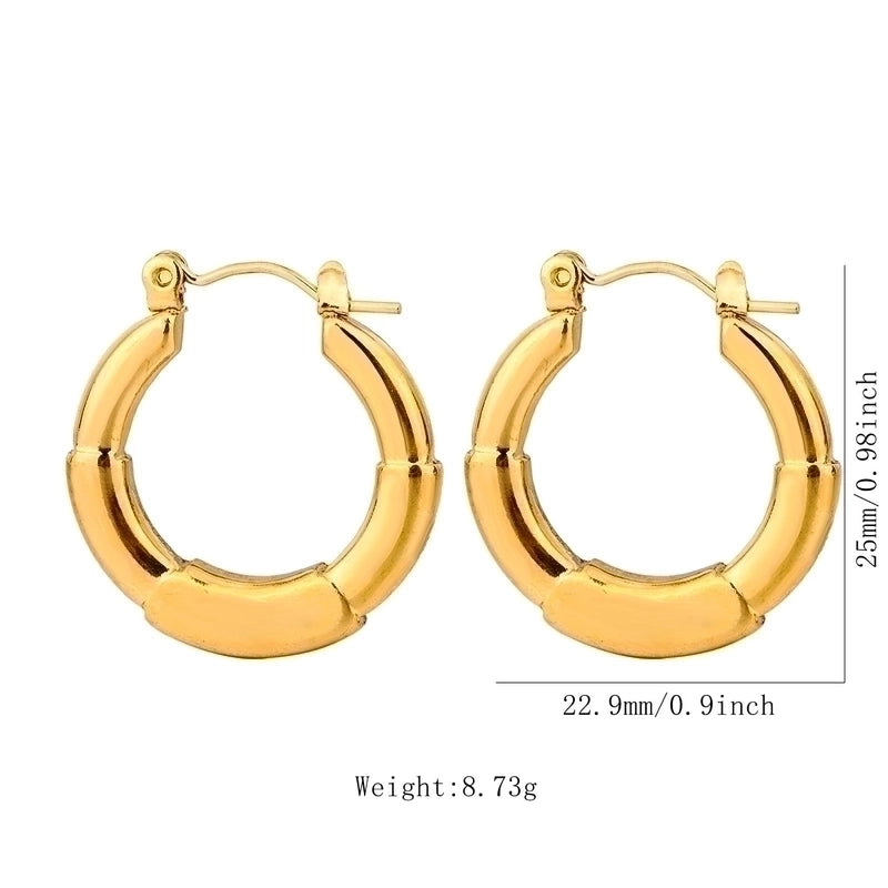 1 Pair Vintage Style U Shape Geometric Heart Shape Plating 304 Stainless Steel None 18K Gold Plated Hoop Earrings