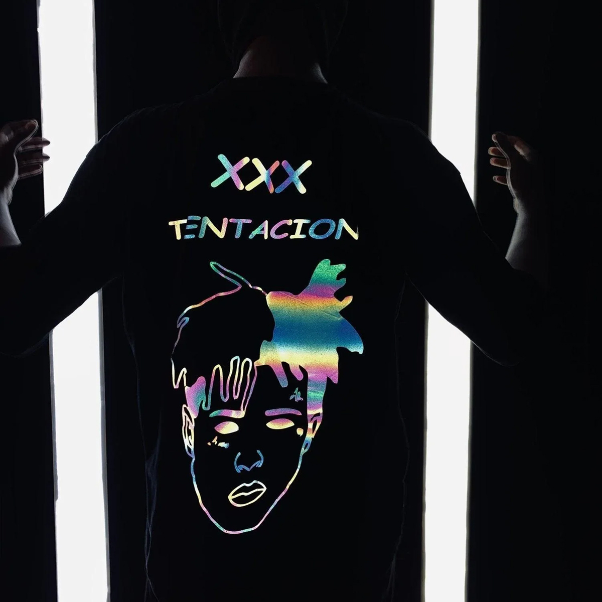 Reflective Laser Graphic Street Style T-shirt