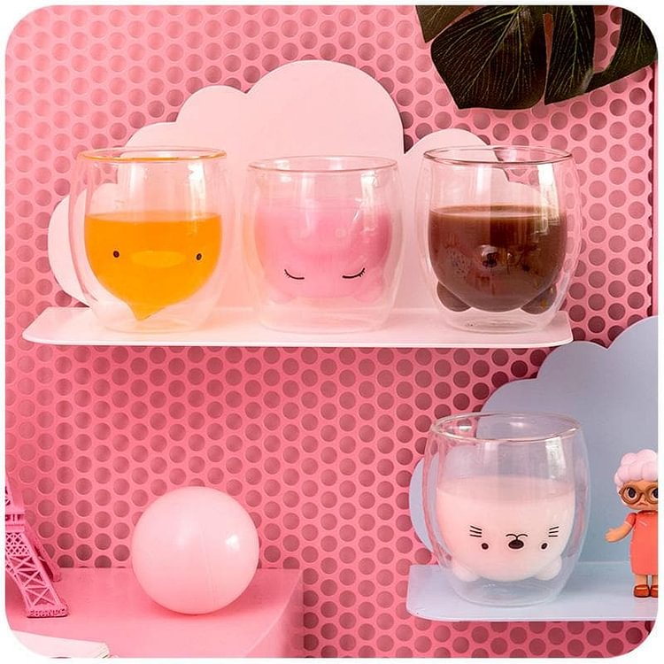 Kawaii Bear/Cat/Duck Double Glass Cup SP13702