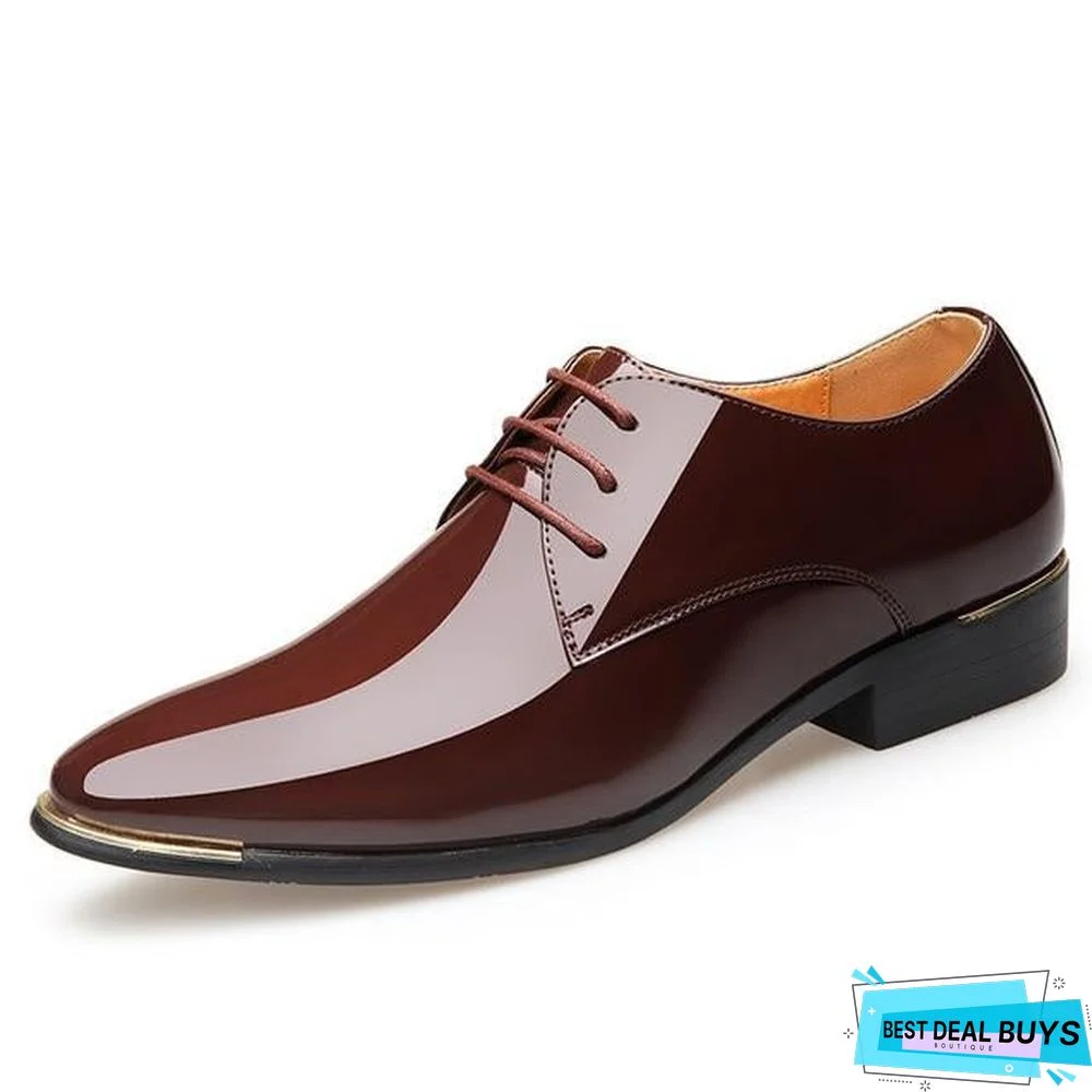 Newly Men's Quality Patent Leather Shoes White Wedding Business Shoes