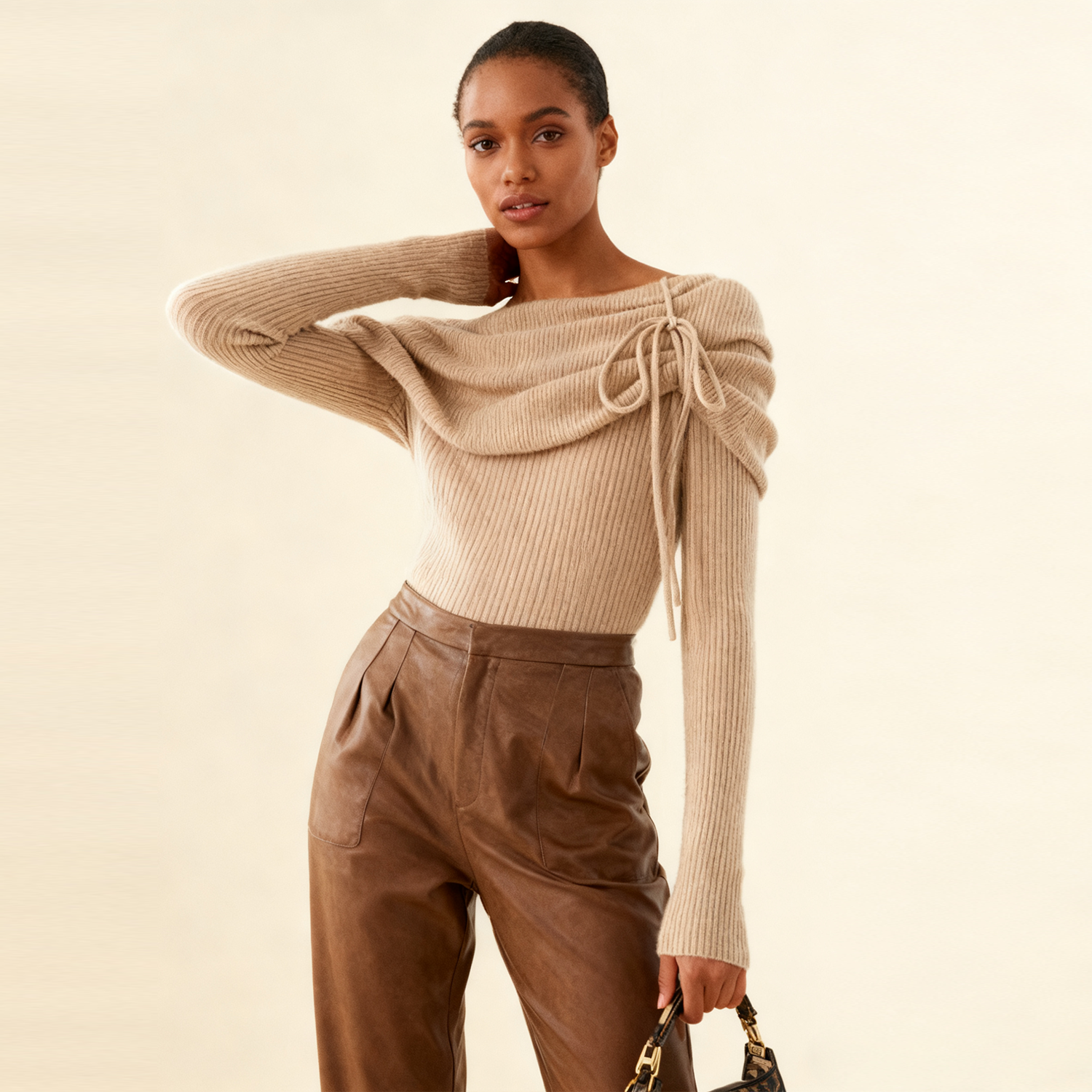Women's Off-the-Shoulder Cashmere Sweater REAL SILK LIFE