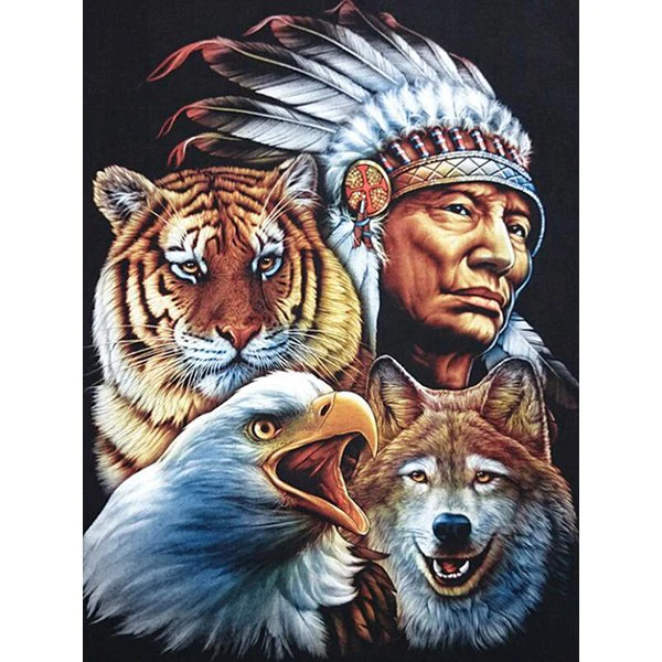 Indians And Animals - Customized AB Drill Diamond Painting gbfke