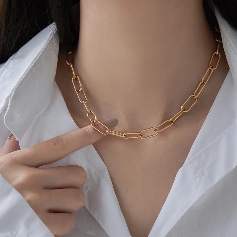 304 Stainless Steel 18K Gold Plated Casual Plating Geometric None Choker
