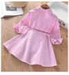Kid Baby Girls Stripe Long Sleeve Party Belt Fall Winter Casual Dresses