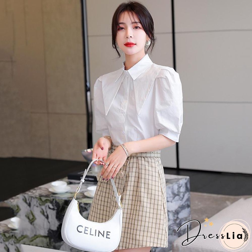 Fashion Blouse+Wild Plaid Skirt P11510
