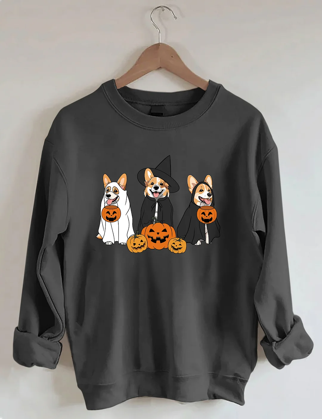 Ghost And Witch Corgi Dog Halloween Sweatshirt