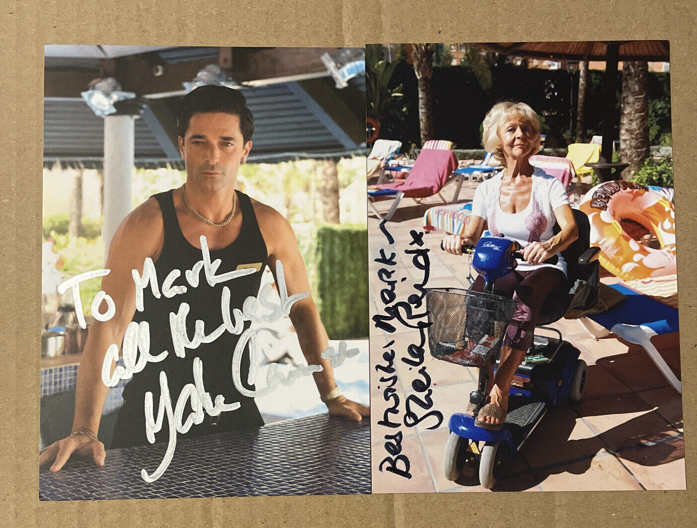 Jake Canuso Sheila Reid Hand Signed 6x4 Photo Poster painting Autograph Signed To Mark Benidorm