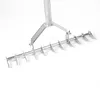 Thatch Rakes for Lawns 15.4 Inch Wide Lawn Rake for Leaves and Grass with Long Handle & 11 Curved Tines for Garden Yard Soil Loosening Grass Cleaning