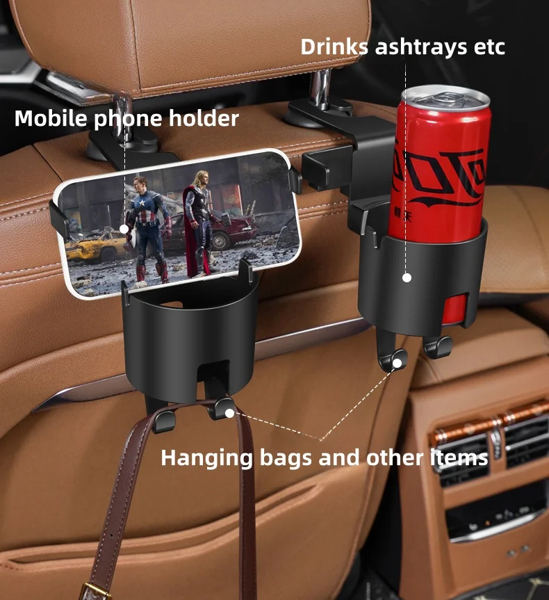 Multifunctional car built-in storage rack water cup holder mobile phone holder