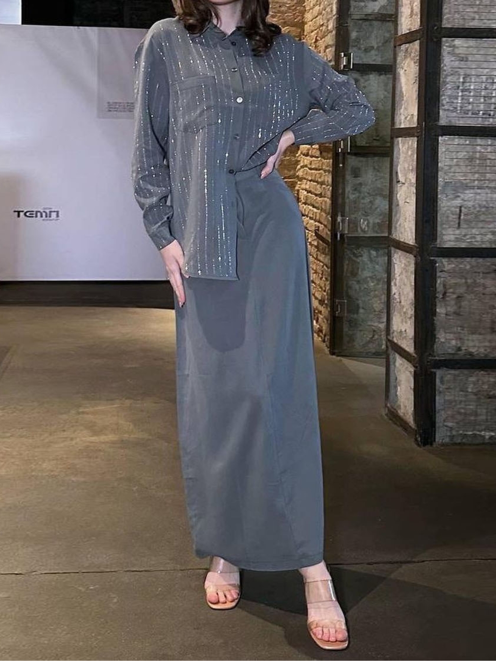 Fashion Long Sleeve Suit Shirt Skirt Casual Suit | Oxredo Shop Ramadan Sale