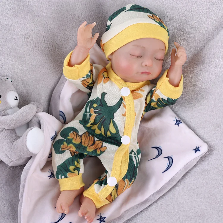Babeside Karen 12'' Cutest Realistic Reborn Baby Doll Sleeping Boy Yellow