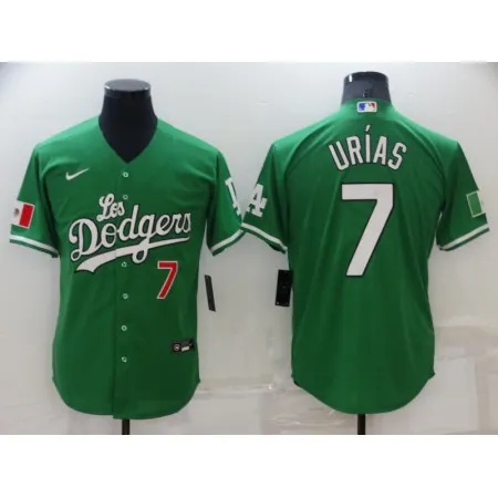 Men's Los Angeles Dodgers #7 Julio Urias Green Stitched Baseball Jersey A3TD