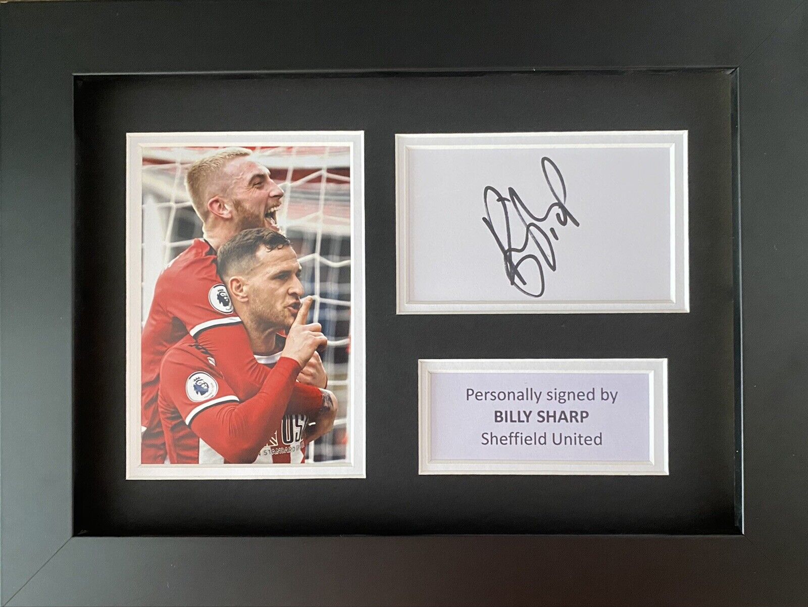 Billy Sharp Hand Signed White Card In A4 Sheffield United Frame Display