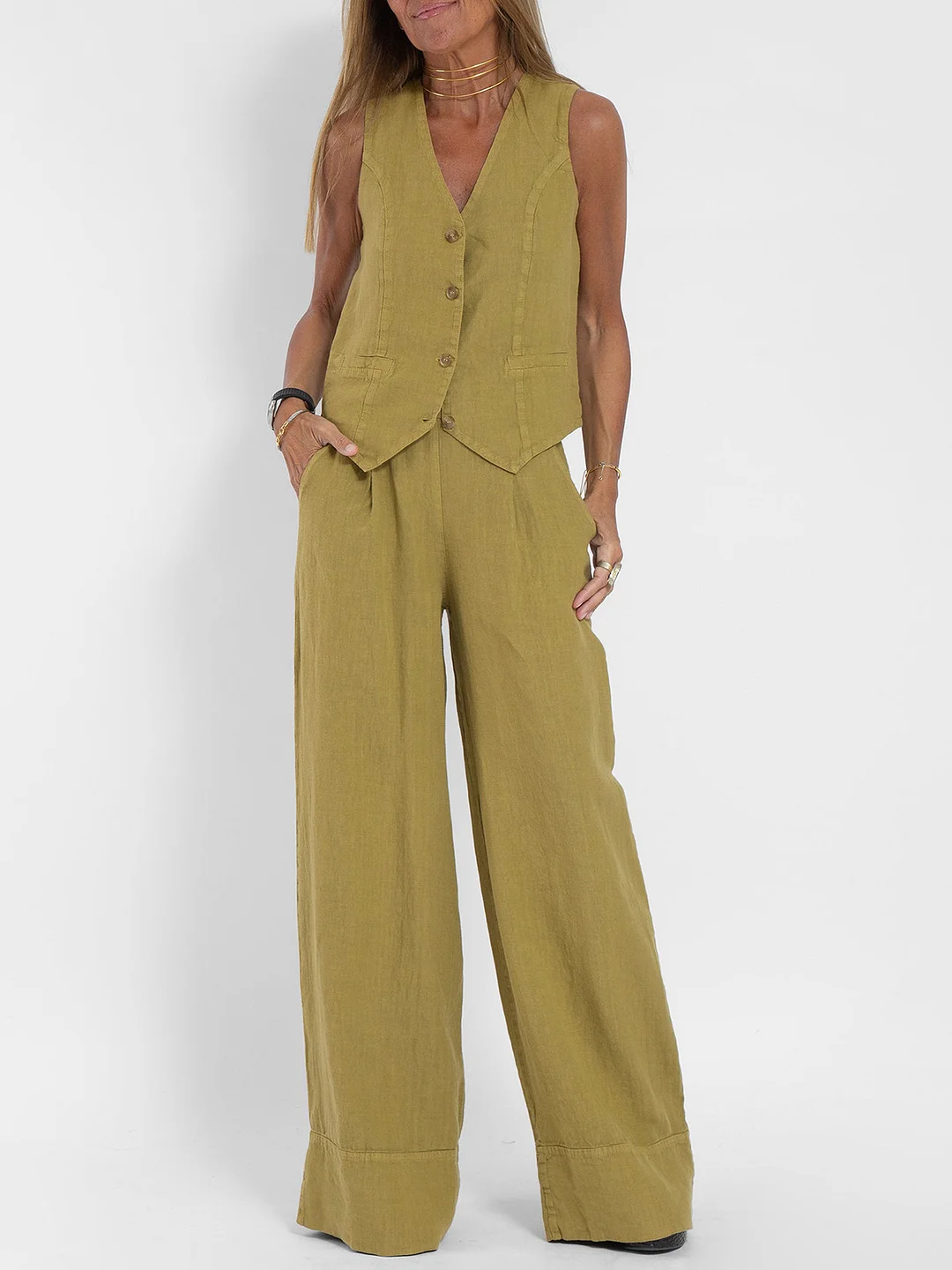 Woman - Linen Suit-inspireuse