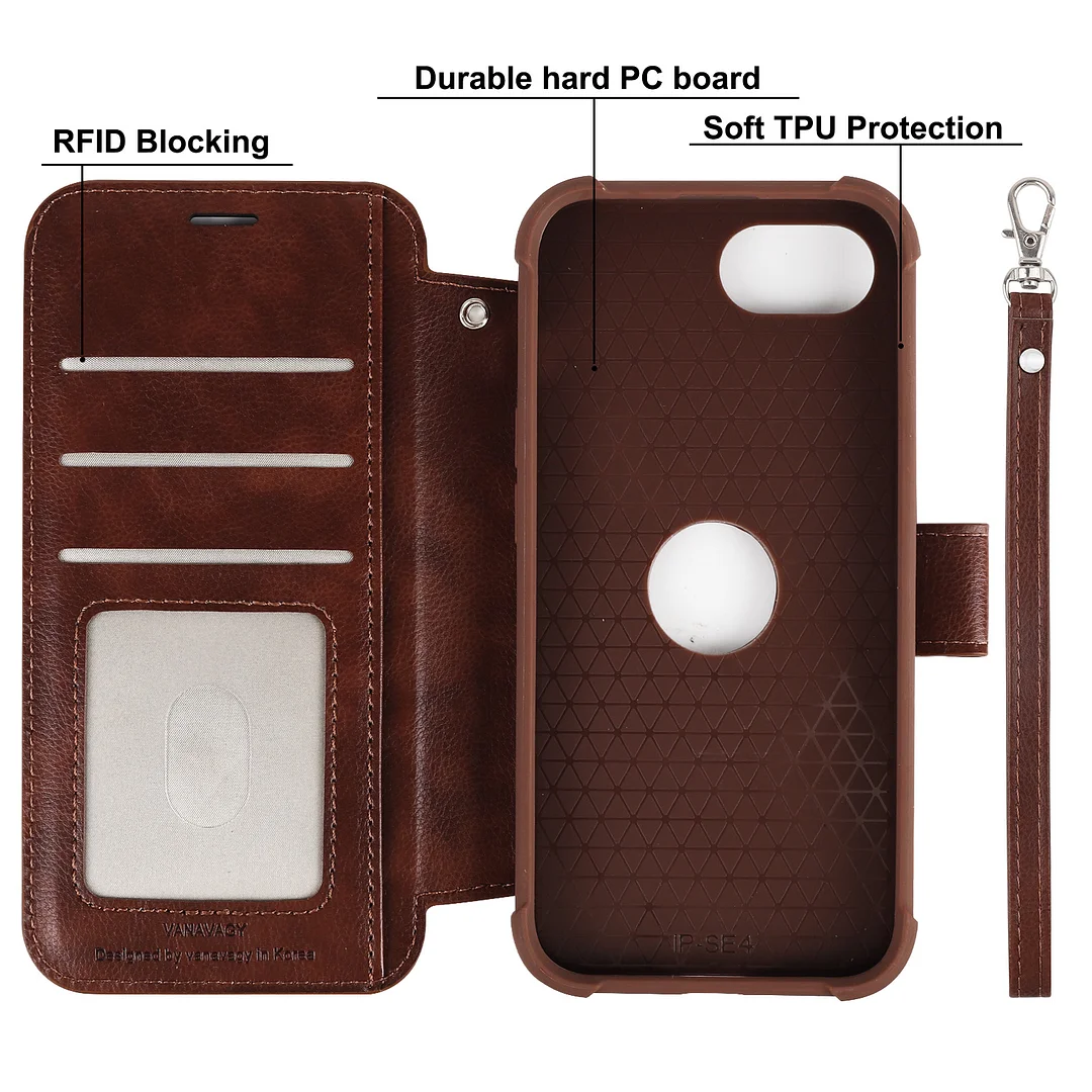 VANAVAGY Compatible for iPhone 16e Wallet Case for Magsafe Wireless Charging