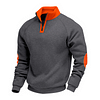 Men's Loose Casual Fleece Stand Collar Long Sleeve Sweatshirt by Inlyline