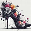 Black and Red High Heels Full Stamped Cross Stitch 11CT 3-Strand 40x40cm