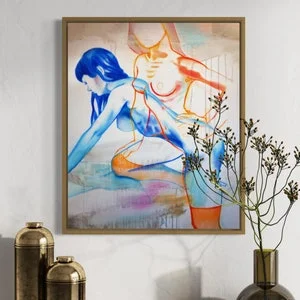 Pornhint Naked Woman Painting Canvas Print, Erotic Art, Sexy Wall Art, Bedroom Canvas Art, Sensual Photo Wall Decor, Sensual Art Canvas, Pinup Art NSFW