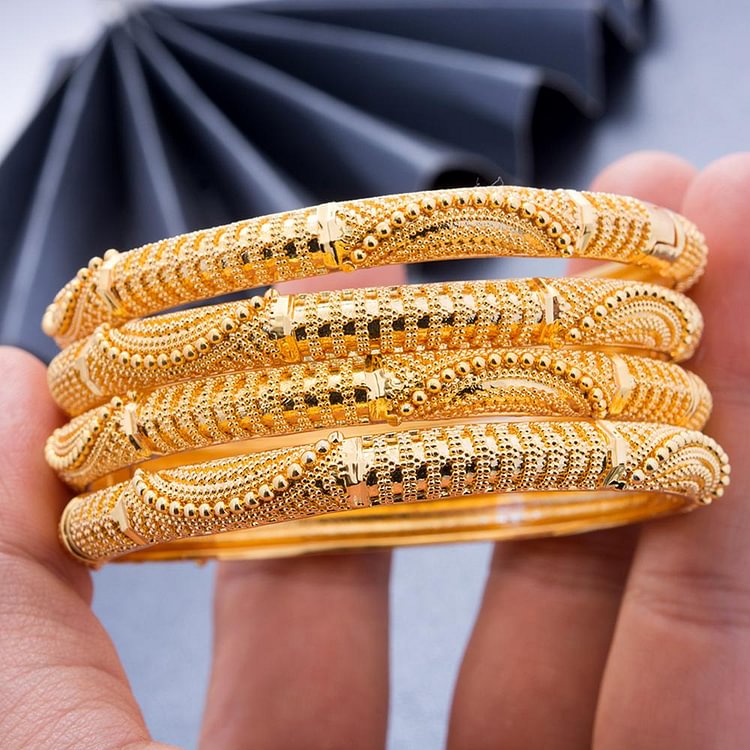 Bangles New Dubai African Indian Gold Color Bangles For Women