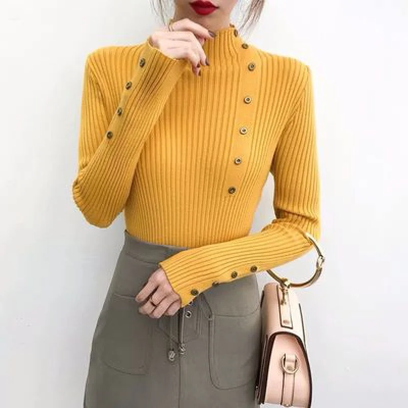 Uveng Uveng Sweater Women's Autumn And Winter New Knitted Shirt Thick Long Sleeves To Put On The Bottom Shirt