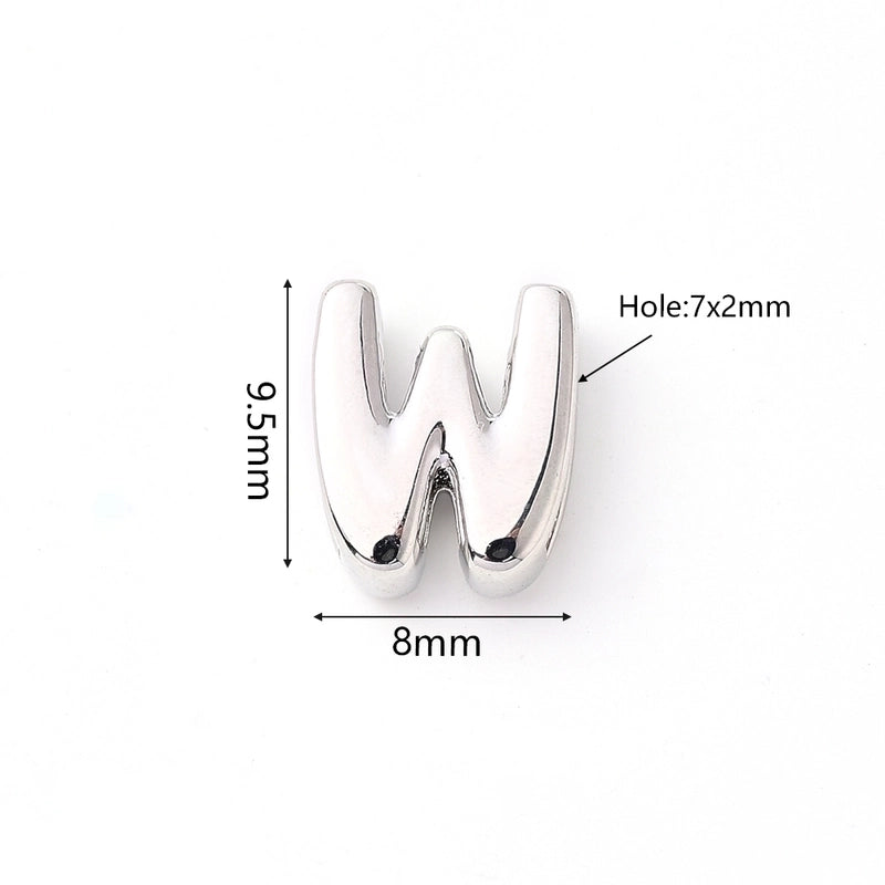 1 Pc/Package 9.5x6mm 9.5×7.5mm 9.5x8mm 7x2mm Copper White Gold Plated Letter Bubble Polished Beads