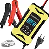 ABS Smart Battery Trickle Charger 12V 6A Automatic Smart Car Battery Charger with LCD Display Temperature Monitoring for Truck Motorcycle Boat SUV ATV and More