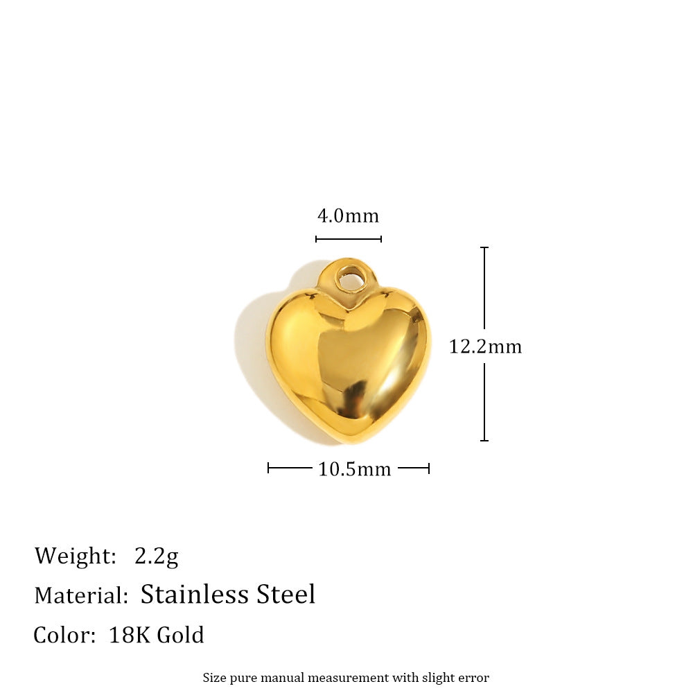 Diy Necklace Accessories Stainless Steel 18K Gold Plated Rose Flower Glue Bead Diamond Love Pendant Female