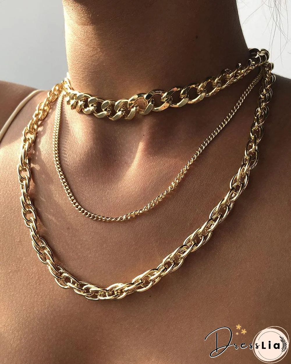 Simple Chain Layered Necklace