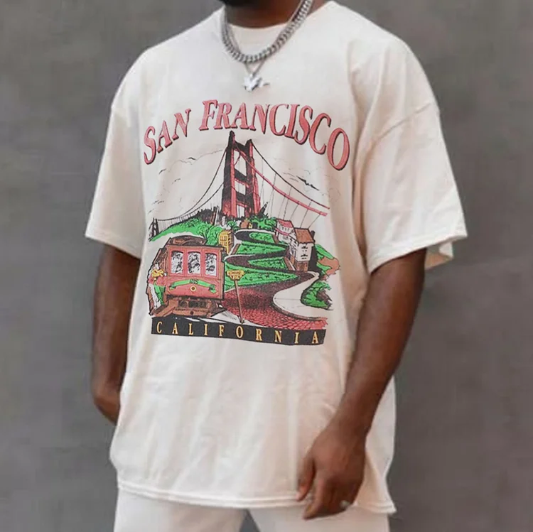 Retro Oversized SAN FRANCISCO Men's T-shirt 6d57