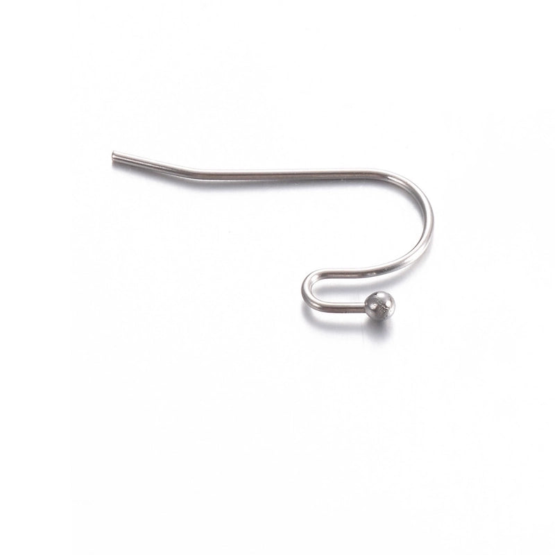 100 PCS/Package Stainless Steel Solid Color Hook Earring Findings Minimalist