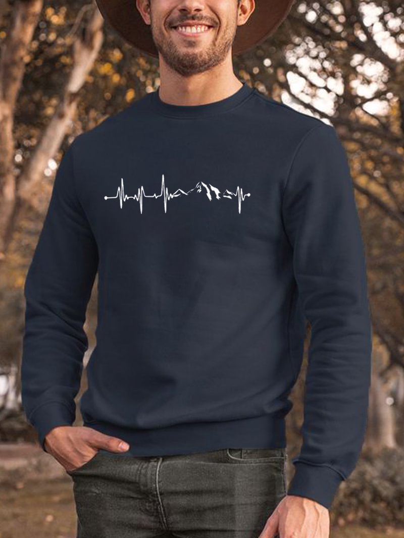 Mountain's Heartbeat Printed Men's Sweatshirt in  mildstyles