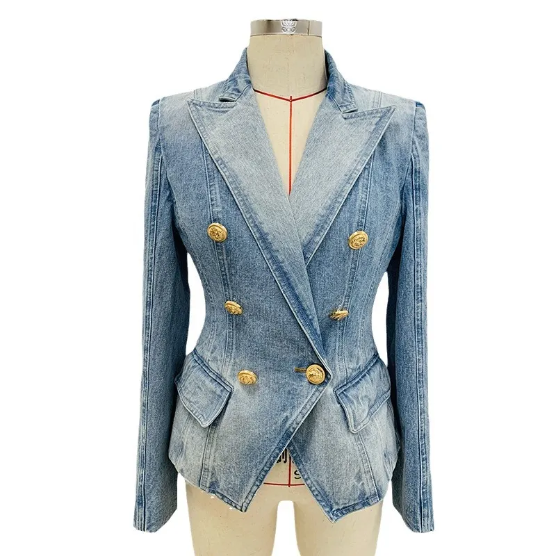 Nigikala Nigikala Star New Body Repair Double Buckle Lion Buckle Denim Suit Jacket