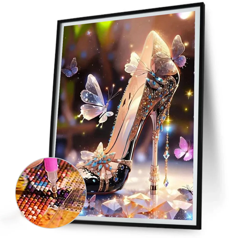 Diamond Painting - Full Round Drill - Butterfly High Heels(Canvas|30*40cm)