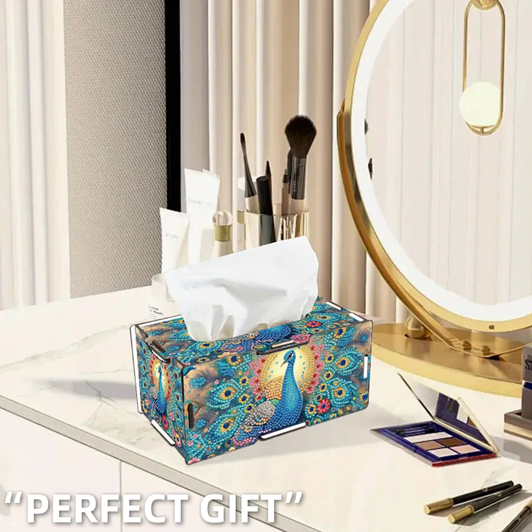 Wooden Diamond Painting Tissue Box for Home and Office Decoration(CZH004)