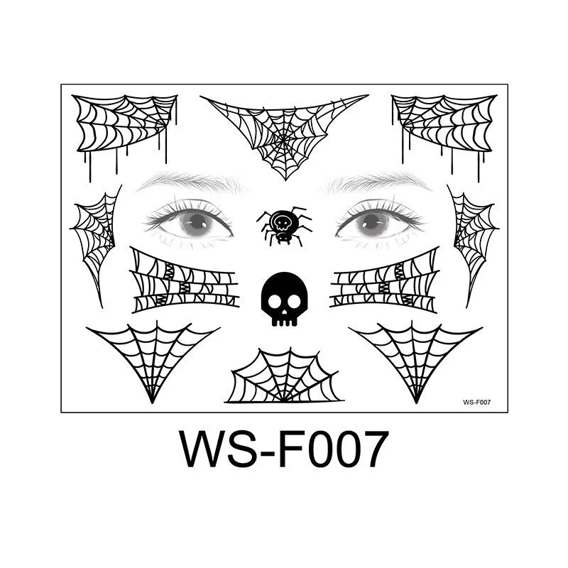 Tattoo Sticker Halloween spider webs Femme Temporary Face Tattoo Waterproof Body Art Fashion