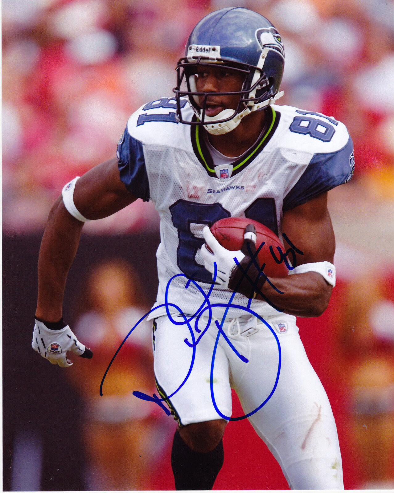 NATE BURLESON SEATTLE SEAHAWKS ACTION SIGNED 8x10