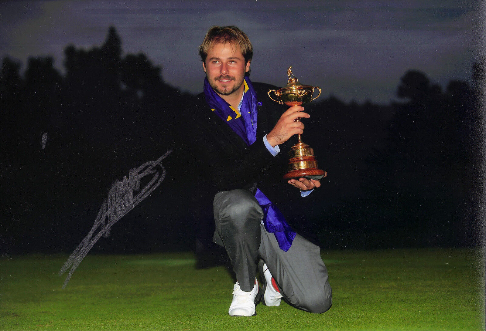 Victor Dubuisson Signed 12X8 Photo Poster painting Genuine 2014 RYDER CUP AFTAL COA (3081)