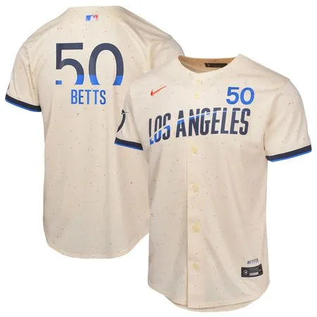 Youth Los Angeles Dodgers #50 Mookie Betts  Cream 2024 City Connect Limited Player Jersey