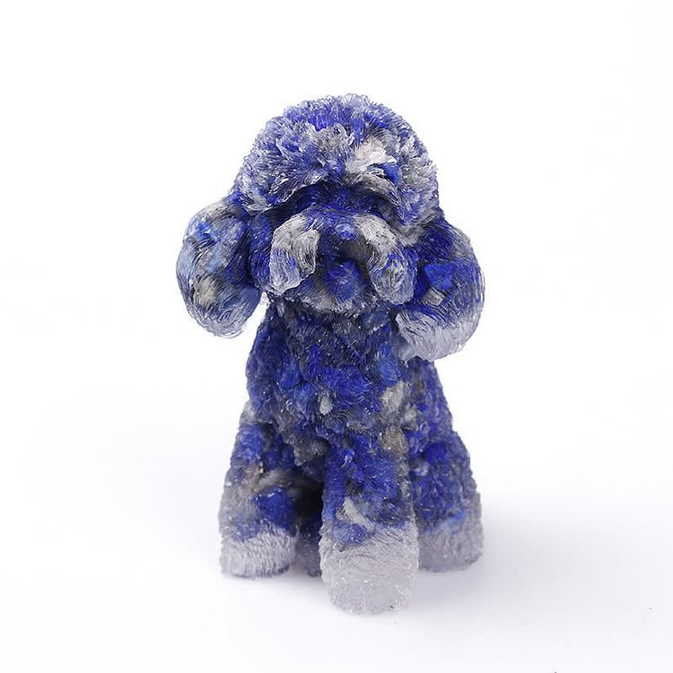 Natural Crystal Poodle Gemstone Decoration-Lapis Lazuli