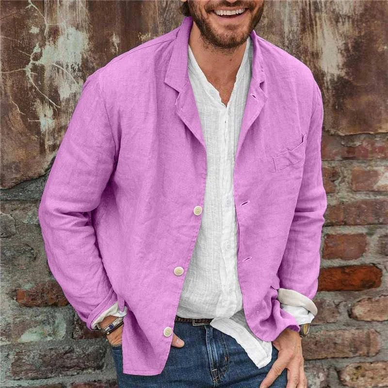 Uveng Uveng 2023 Spring/Summer New Men's Trend Casual Loose Cotton Long Sleeve Sleeve Blazer
