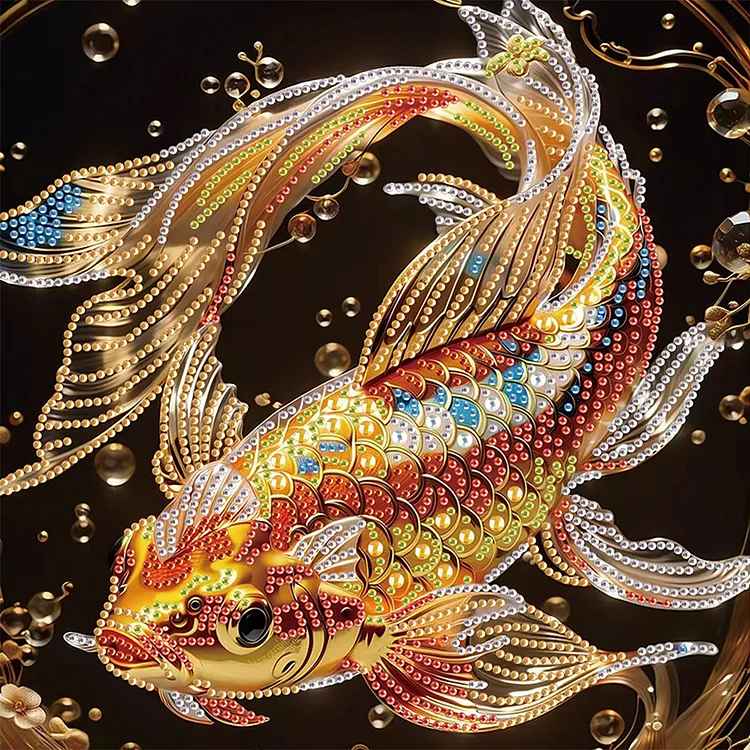 Swimming Goldfish 30*30cm (Canvas) Special Shaped Drill Diamond Painting gbfke