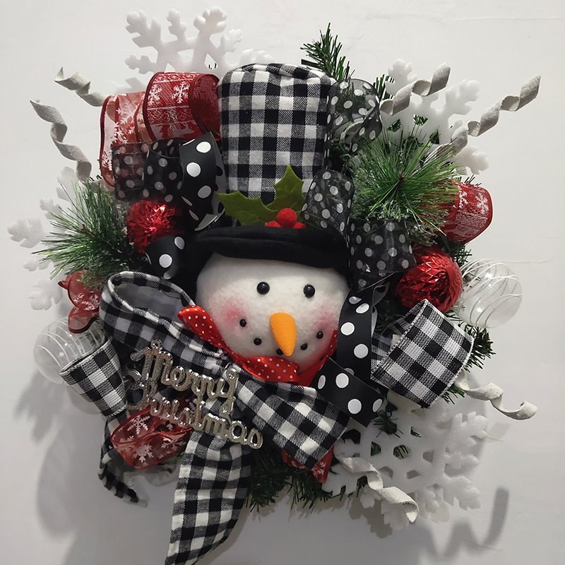 Christmas 40CM Snowman Wreath、、sdecorshop