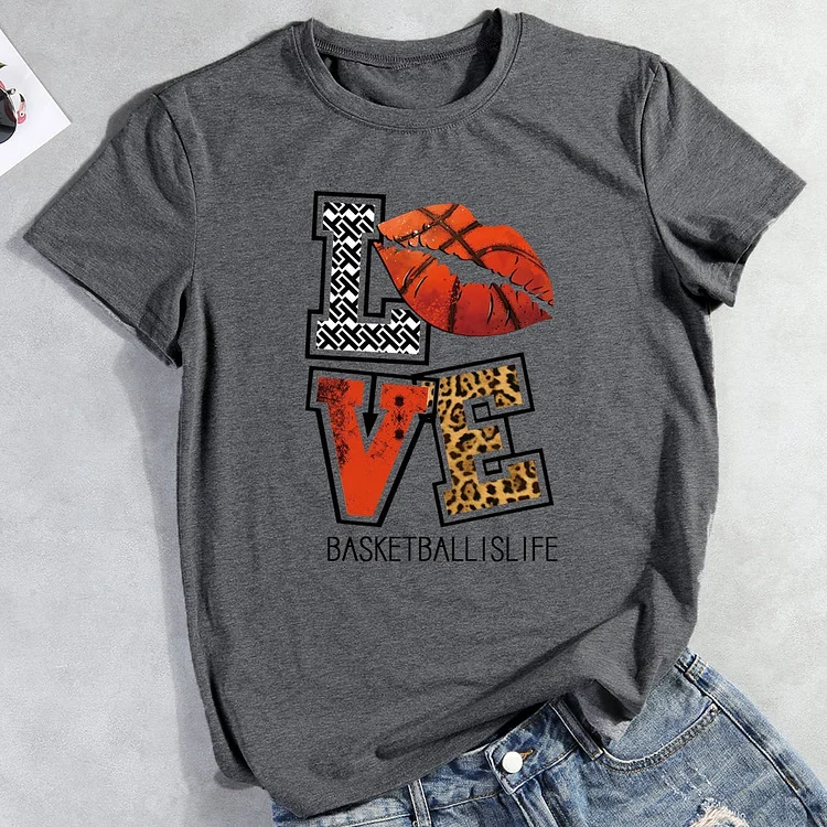 Basketball lips leopard T-Shirt-011649-Annaletters